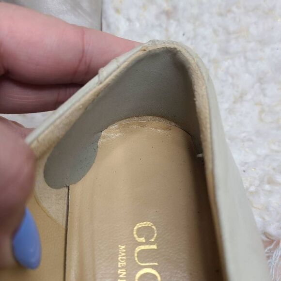 Gucci Vintage Two Tone Square Cap Toe Leather Flats Size 36.5 - Picture 4 of 11